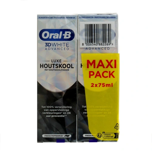 Oral B 3D White Advanced Dentifrice Luxe Charbon