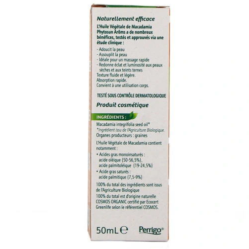 Phytosuns Arôms Huile Végétale Macadamia Bio