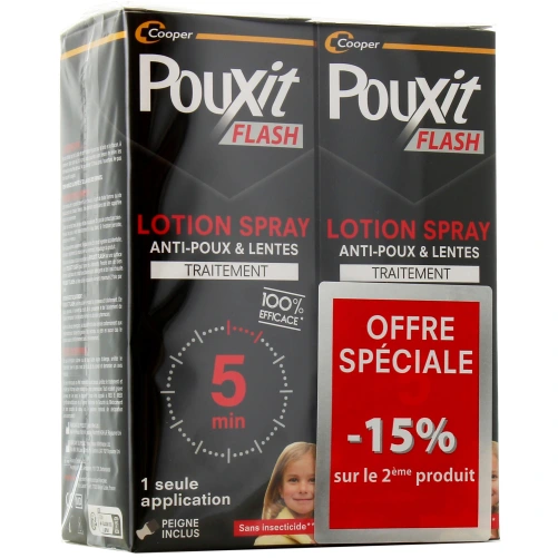 Pouxit Flash Traitement anti-poux et lentes Spray