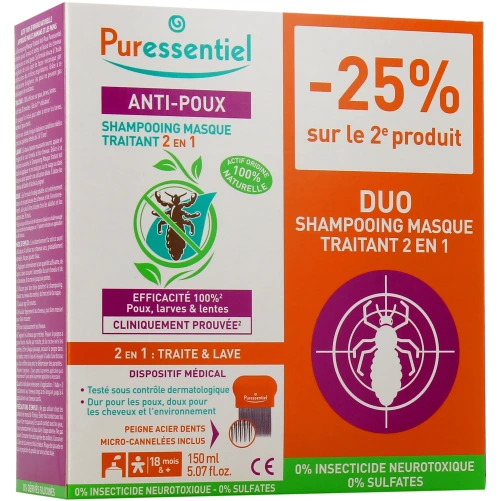 Puressentiel Anti-Poux Shampooing Masque Traitant