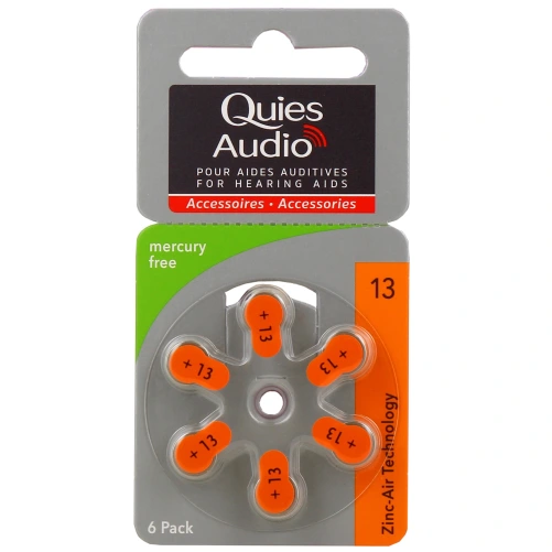 Quies Audio Piles Auditives Modèle 13 Compatibles avec toutes les aides auditives