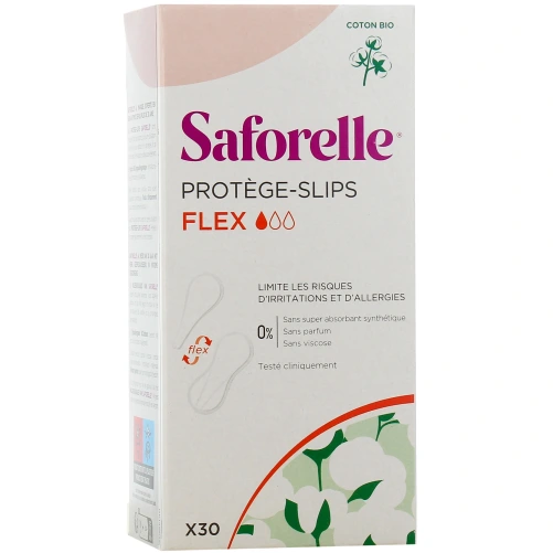 Saforelle Protège-slips flexibles et extra-fins en coton Bio