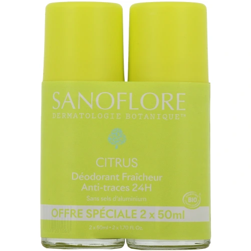 Sanoflore Déodorant Fraicheur Bio Anti-traces 24h Citrus