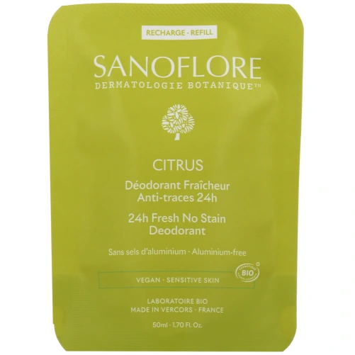Sanoflore Déodorant Fraicheur Bio Anti-traces 24h Citrus
