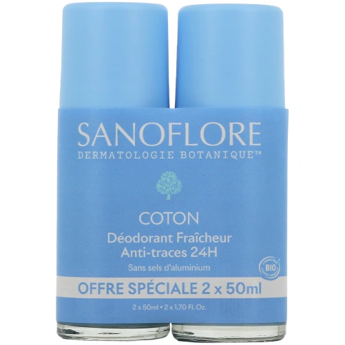 Sanoflore Déodorant Fraicheur Bio Anti-traces 24h Coton