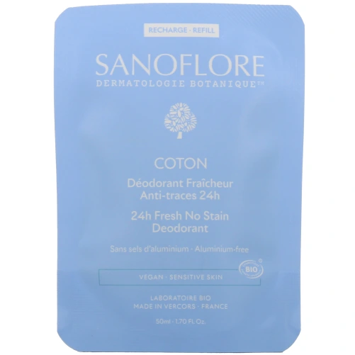Sanoflore Déodorant Fraicheur Bio Anti-traces 24h Coton