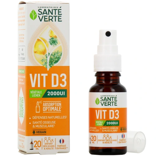 Santé Verte Vitamine D3 Végétale 2000 UI