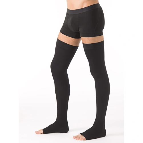 Sigvaris Men Essentiel Microfibre Urban Bas Auto-Fixant Pied Ouvert Classe 2