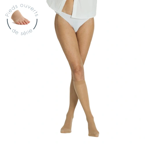 Smartleg Transparent Chaussettes de Contention Pied Ouvert Classe 2