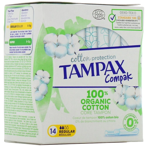 Tampax Compak Cotton Tampons Périodiques