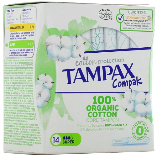 Tampax Compak Cotton Tampons Périodiques