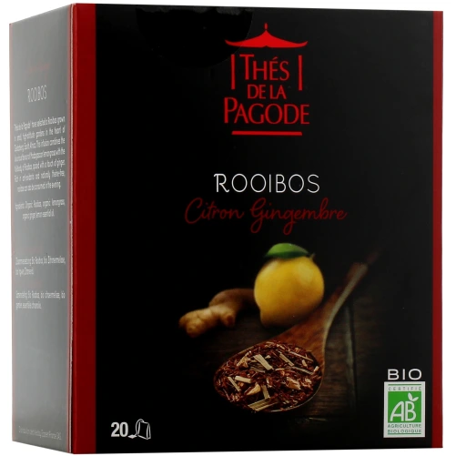 Thés de la Pagode Rooibos Citron Gingembre Bio