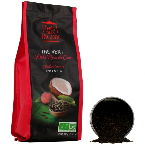 Thés de la Pagode Thé Vert Litchi Noix de Coco Bio