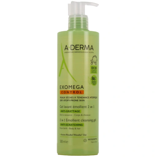 A-Derma Exomega Control Gel Lavant Émollient 2 en 1 Anti-Grattage