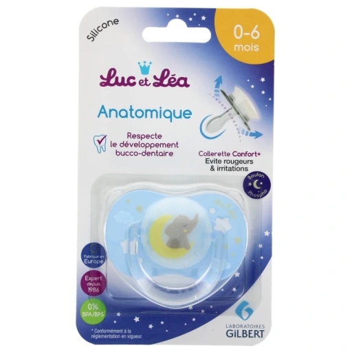 Luc et Léa Sucette anatomique phosphorescente 0-6 mois