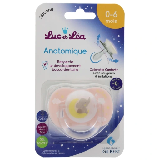 Luc et Léa Sucette anatomique phosphorescente 0-6 mois