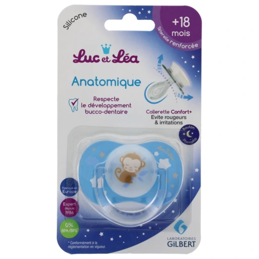 Luc et Léa Sucette anatomique phosphorescente 18 mois et plus