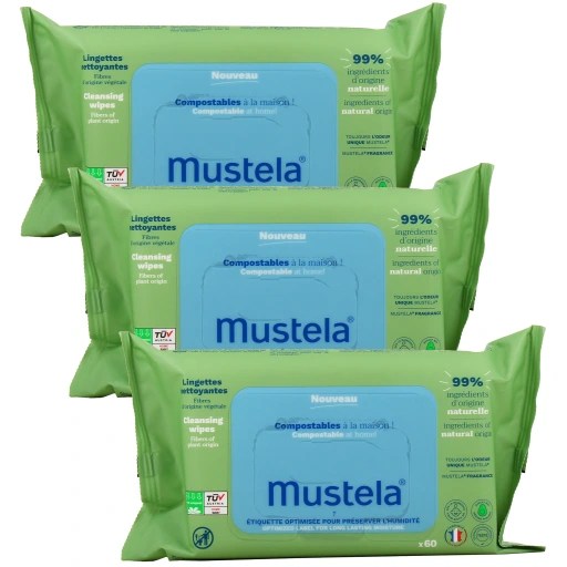 Mustela Lingettes Nettoyantes Visage, Mains et Siège