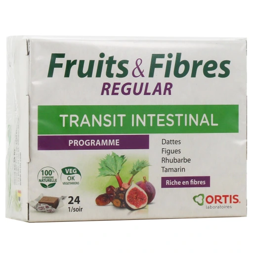 Ortis Fruits & Fibres Regular Transit Intestinal Cubes à Mâcher