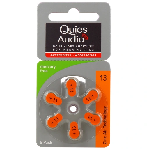 Quies Audio Piles Auditives Modèle 13 Compatibles avec toutes les aides auditives