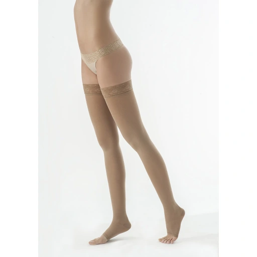 Sigvaris Dynaven Bas Auto-fixants Semi-Opaque Pieds Ouverts Classe 3