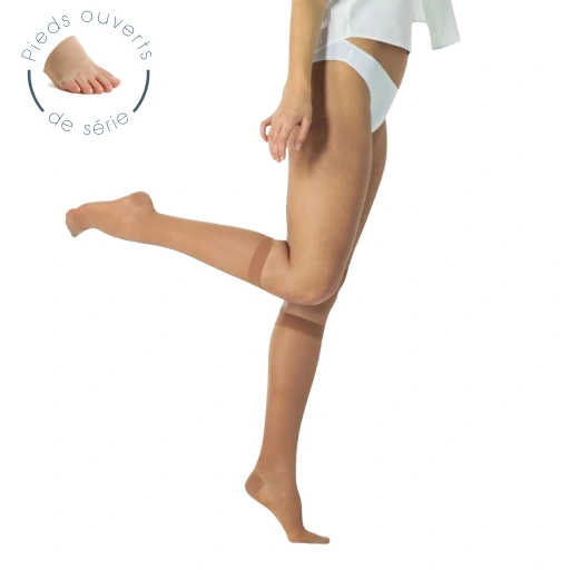 Smartleg Transparent Bas de Contention Pieds Ouverts Classe 2