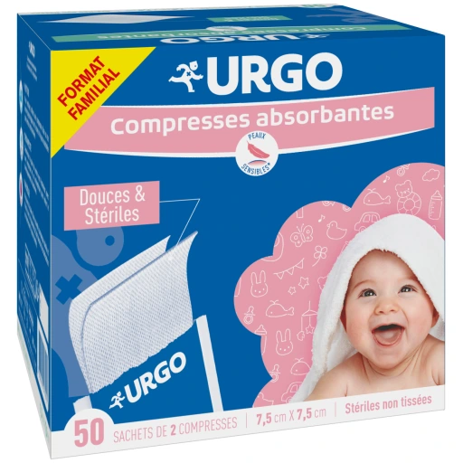 Urgo Compresses Absorbantes Stériles non tissées 7.5 cm x 7.5 cm