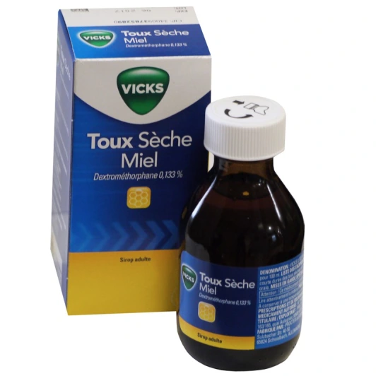 Vicks toux sèche miel 0.133% 120ml