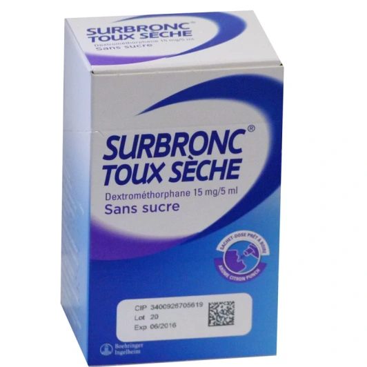 Surbronc toux sèche dextrométhorphane 15 mg/5ml
