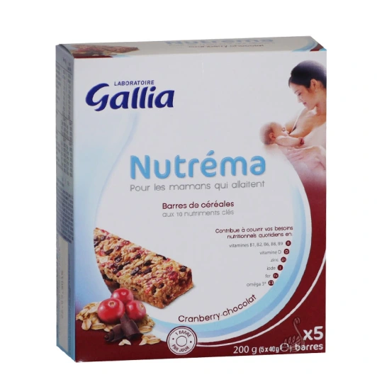 Gallia Nutréma Barres de céréales Cranberry et chocolat