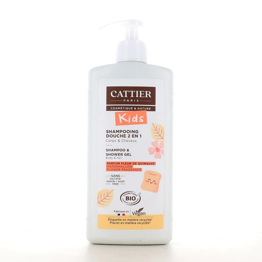 Cattier Kids Shampooing Douche 2 en 1 Bio Fleur de Guimauve