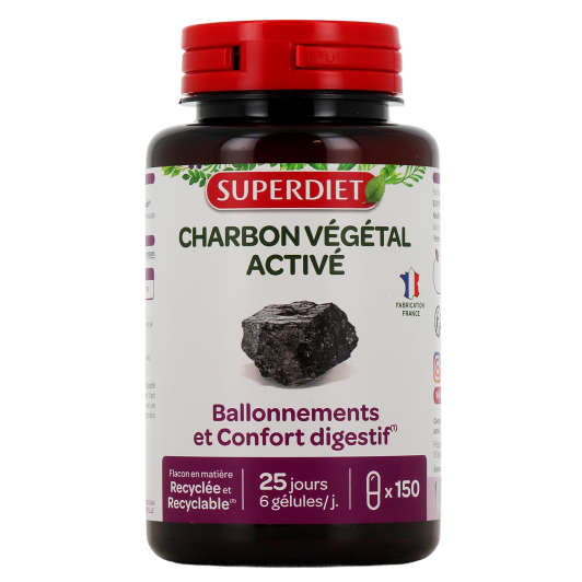 Charbon Végétal Super Activé Orfito - Lot De 2 X 200g Granulés, Aide à La Digestion Et Ballonnements
