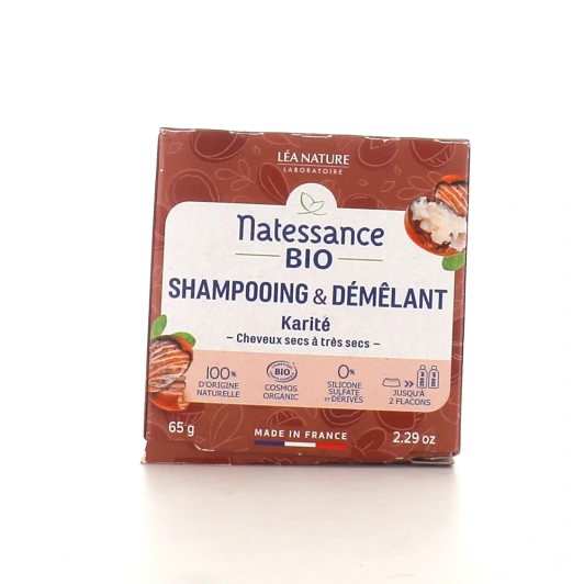 Natessance Shampooing & Démêlant Solide Karité Bio
