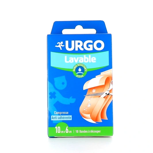 Urgo Lavable Bande Résistante à L'eau 10 Bandes 10 cm x 6 cm