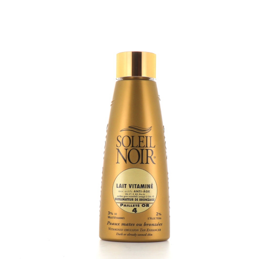 Soleil Noir Lait Vitaminé Pailleté Or Sublimateur de Bronzage