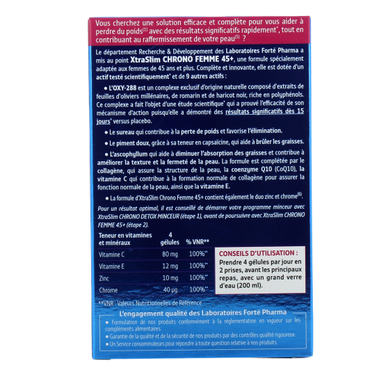 Complément Alimentaire Minceur Forté Pharma XtraSlim Chrono - 60 Comprimés
