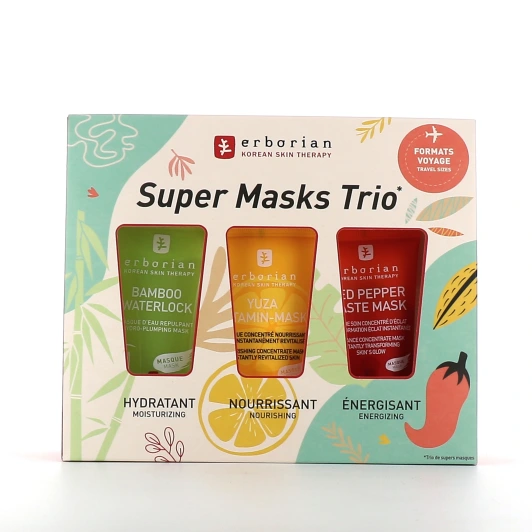 Erborian Super Masks Trio format voyage