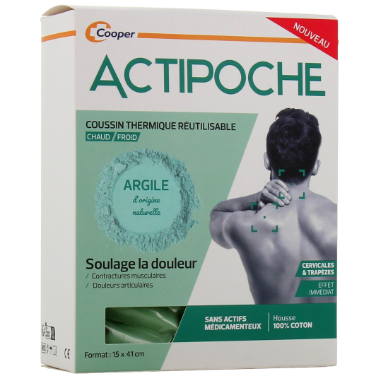 Actipoche Coussin Thermique Cervicales et Trapèzes à l'Argile