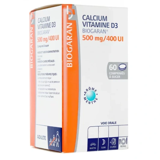 Calcium Vitamine D3 500 mg / 400 UI Biogaran