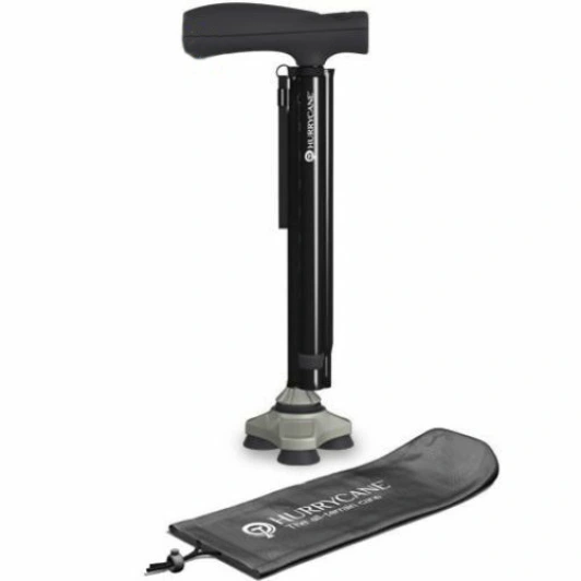 Canne de marche pliante, réglable en hauteur, 3 points de contact, Hurrycane