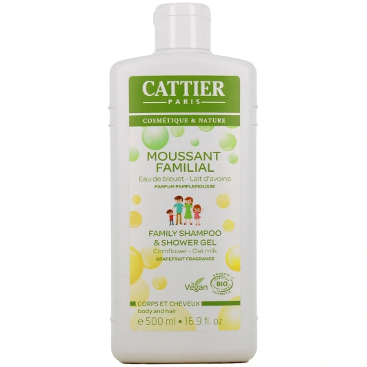 Cattier Gel Moussant Familial Bio Corps et Cheveux