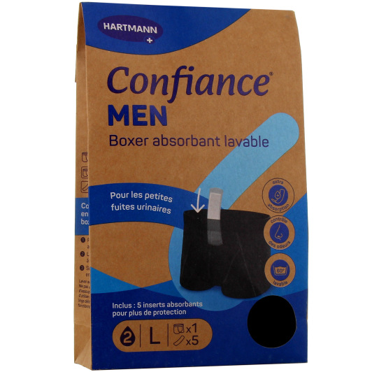 Confiance Men Boxer Absorbant Lavable