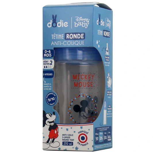 Dodie Initiation+ Biberon Anti-Colique Tétine Ronde 3 Vitesses