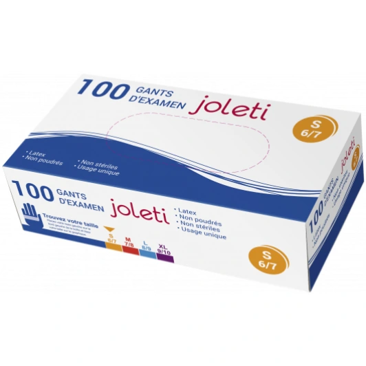 Gants d'examen en Latex non Poudrés Joleti
