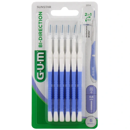 Gum Bi-Direction Brossettes interdentaires 6 Brossettes