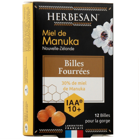 Herbesan Billes pour la Gorge Fourrées au Miel de Manuka