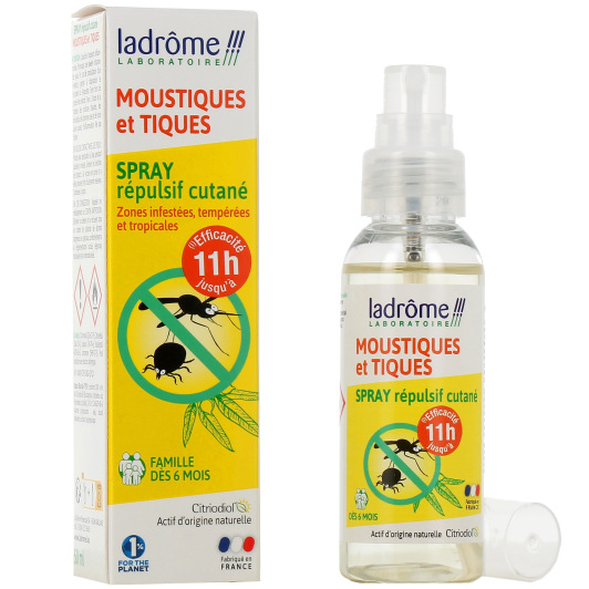 Ladrôme Spray Répulsif Moustiques et Tiques