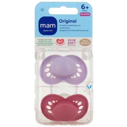 MAM Original Sucettes Anatomiques Silicone 6 Mois et +