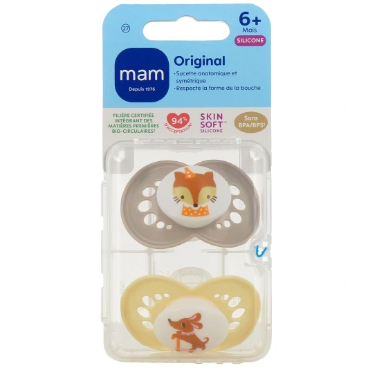 MAM Original Sucettes Anatomiques Silicone 6 Mois et +
