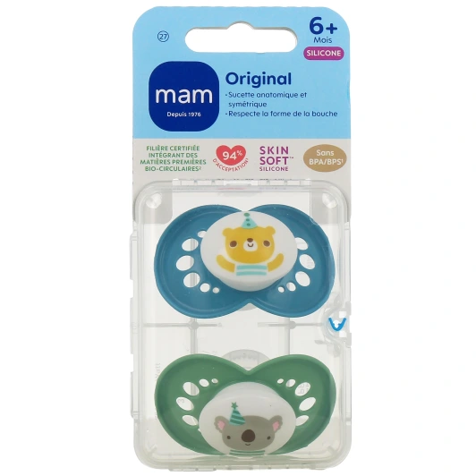 MAM Original Sucettes Anatomiques Silicone 6 Mois et +